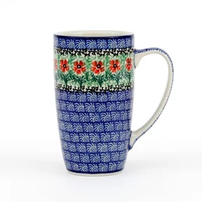 Kubek ceramiczny C52 0,4l <br> 1916X Czerwone kwiatuszki
